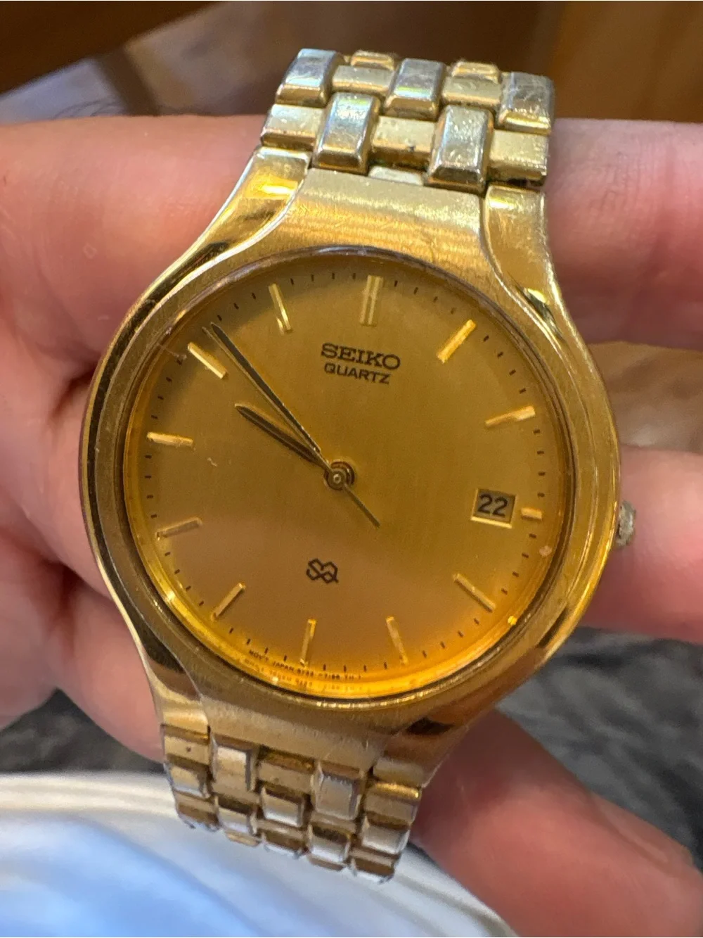 Seiko Gold-Tone Men's Quartz Watch with Matching Gold Dial